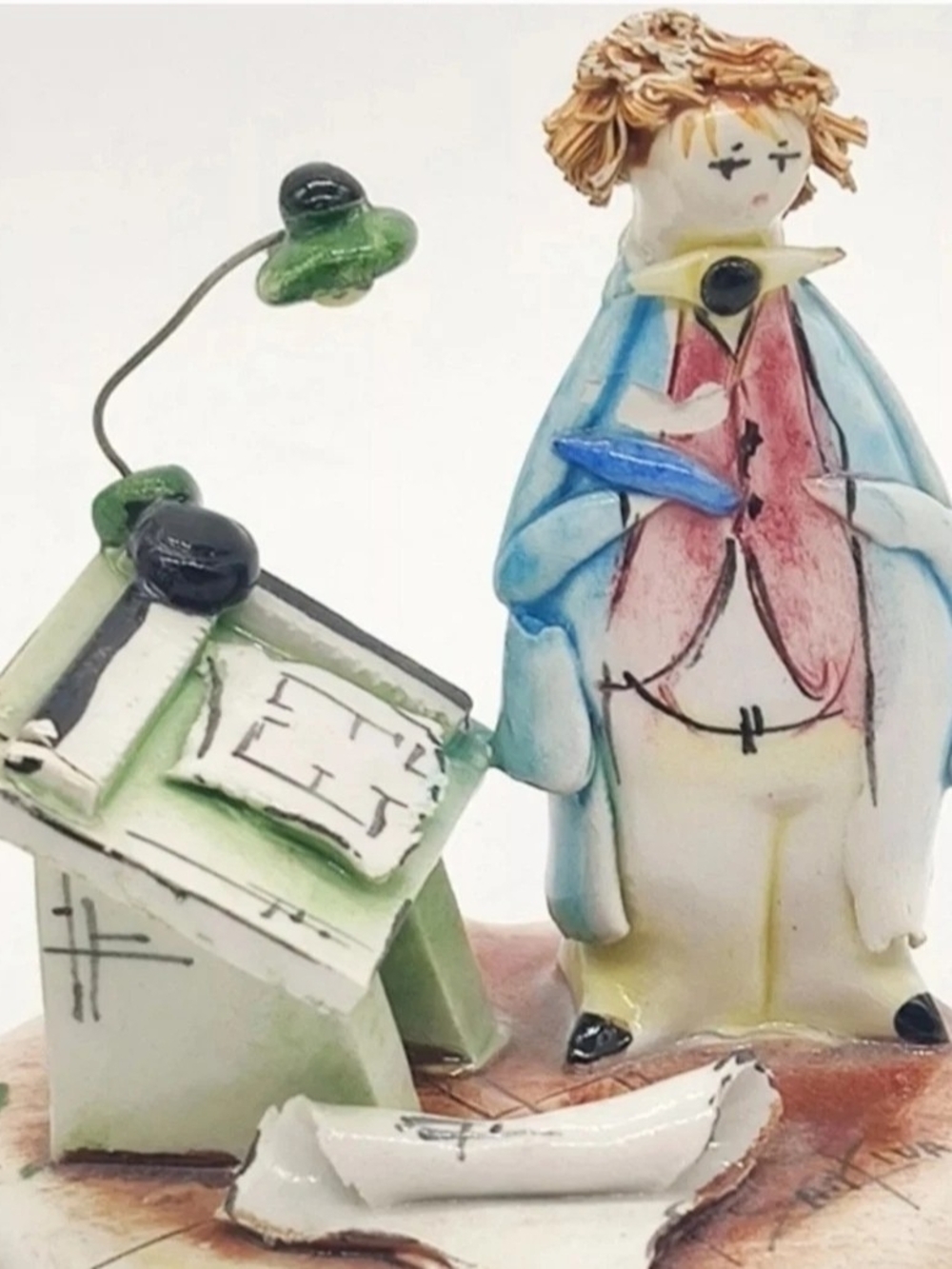 Vintage Italian Pastel Ceramica Figurines by Lino Zampiva ca.3" High Italy